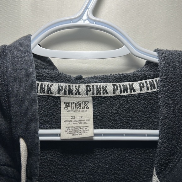 Pink by Victoria Secret Half Zip Hoodie Size XS Grey - Picture 3 of 3